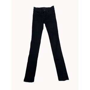 Uniqlo Skinny Tapered Fit Black Jeans Ultra Stretch Mid Rise Womens 23x33